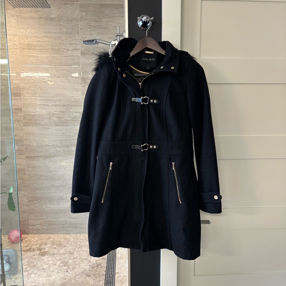Ivanka Trump Black Toggle Trench Coat